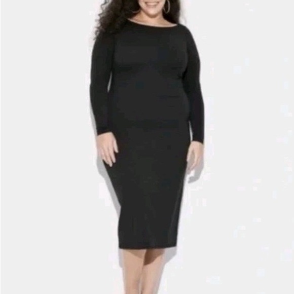 NWT WILD FABLE Black Long Sleeve Dress ( stretchy) - Picture 4 of 8